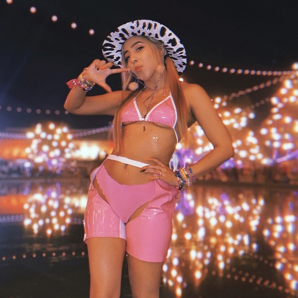 shopbglittz Other - Pink rave chaps and matching top set